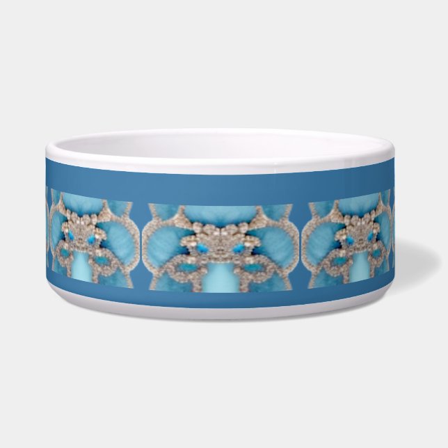 Blue Decorative Frame Pet Bowl (Front)