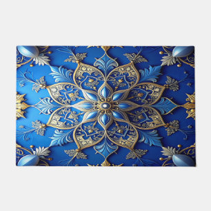 Blue Decorative Holiday Doormat