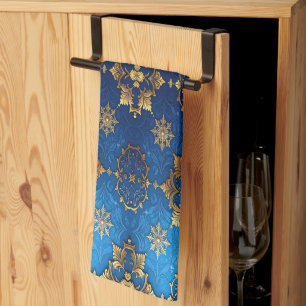 Blue Decorative Holiday Kitchen Towel
