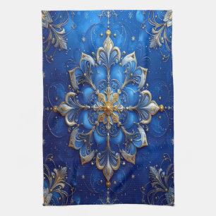 Blue Decorative Holiday Kitchen Towel