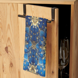 Blue Decorative Holiday Kitchen Towel