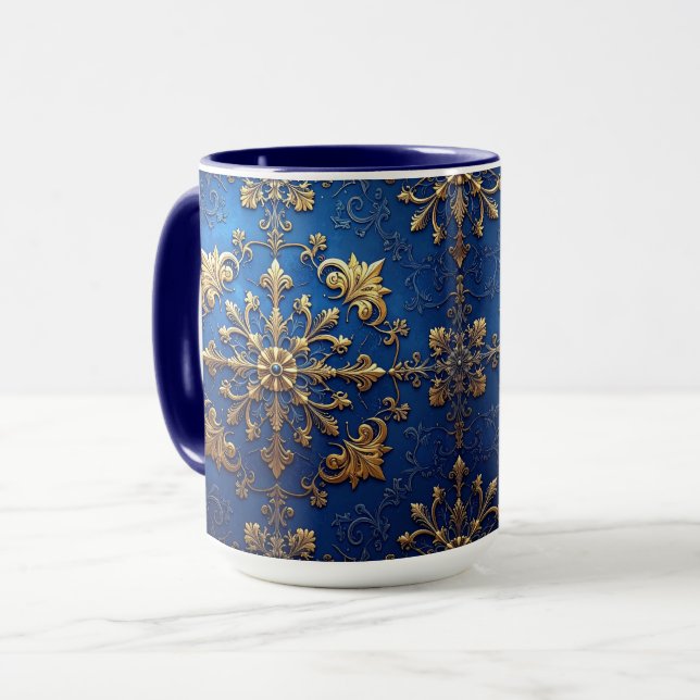 Blue Decorative Holiday Mug (Devant gauche)