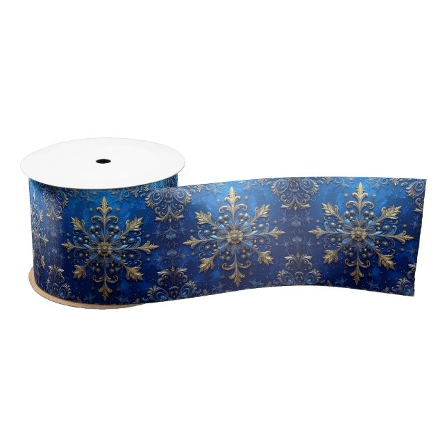 Blue Decorative Holiday Satin Ribbon (Spool)