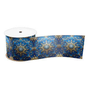 Blue Decorative Holiday Satin Ribbon