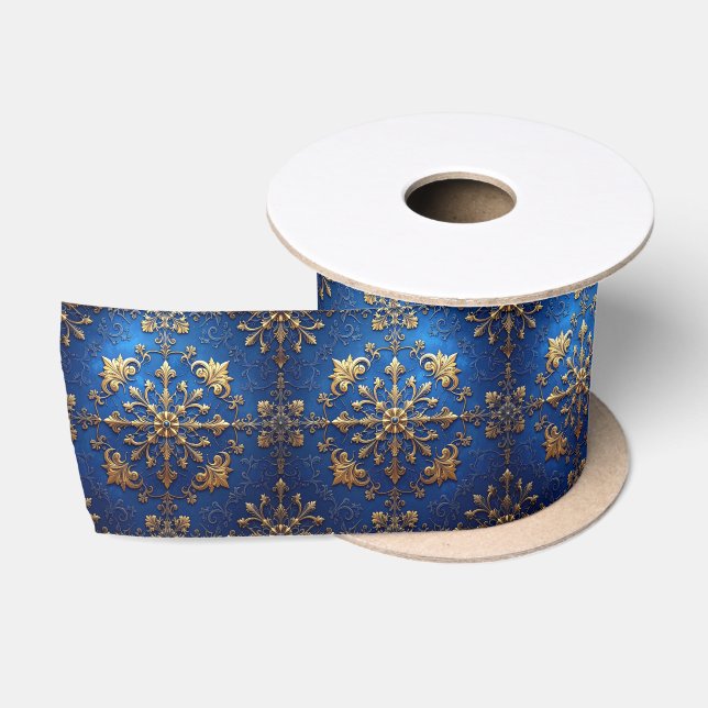 Blue Decorative Holiday Satin Ribbon (Spool)