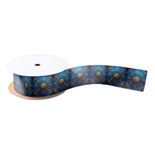 Blue Decorative Holiday Satin Ribbon
