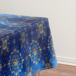 Blue Decorative Holiday Tablecloth