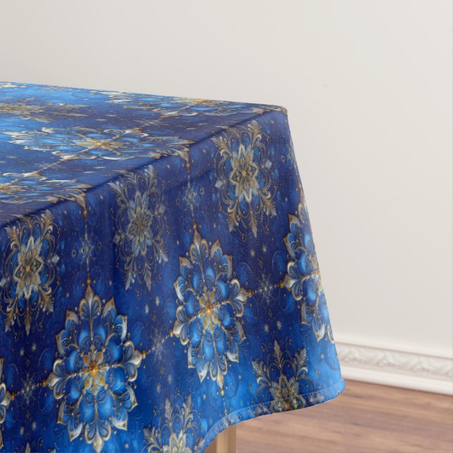 Blue Decorative Holiday Tablecloth (In Situ)