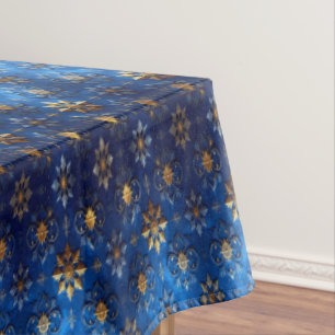 Blue Decorative Holiday Tablecloth