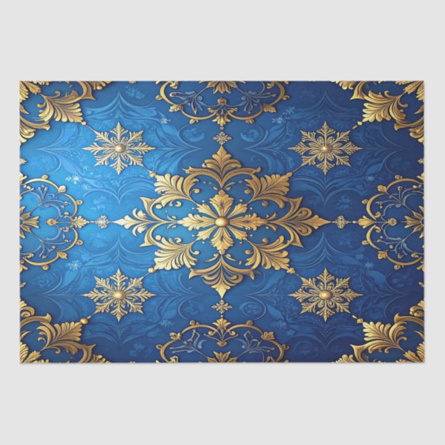 Blue Decorative Holiday Tissue Paper (Front)