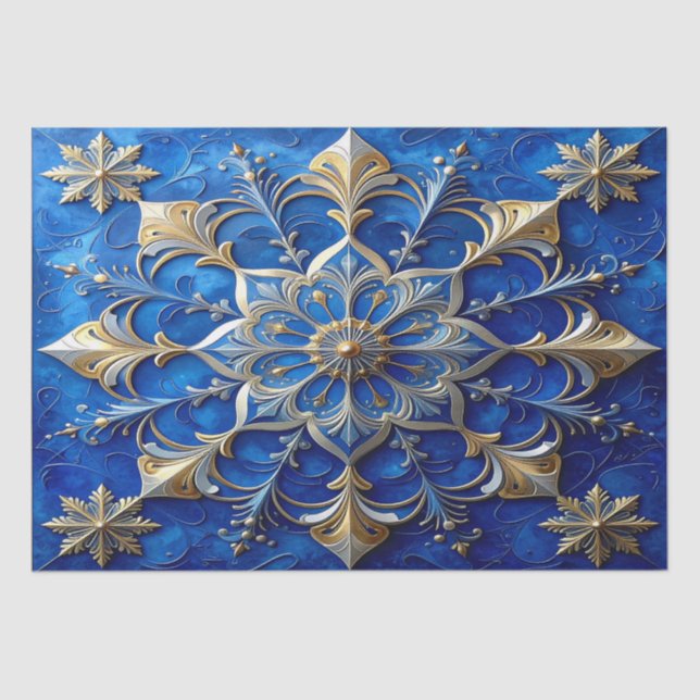 Blue Decorative Holiday Tissue Paper (Front)