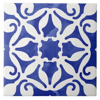 Blue Decorative Mediterranean Style Tile