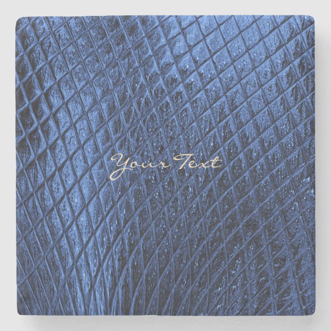 Blue Decorative Modern Stone Coaster (Front)
