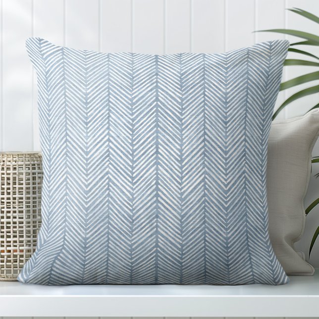 Blue Decorative Pillow - Chevron Pattern (Creator Uploaded)