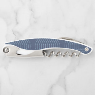 Blue, decorative, simple, modern, trendy wavy art corkscrew