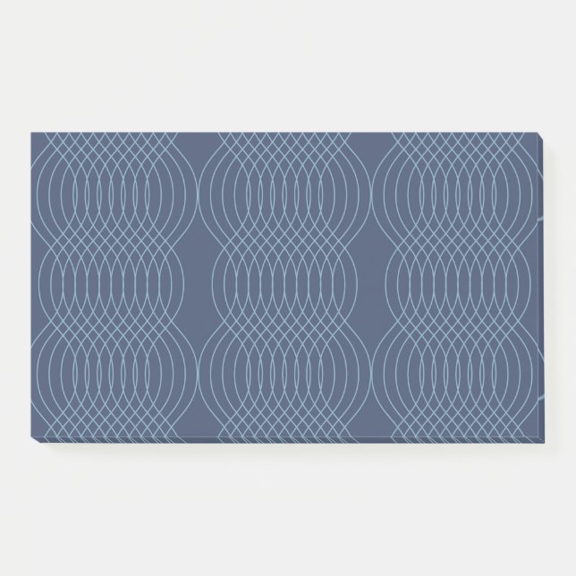 Blue, decorative, simple, modern, trendy wavy art post-it notes (Front)
