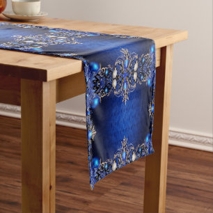 Blue Decorative Table Runner