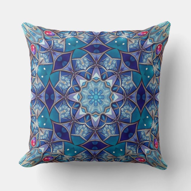 Blue Decorative Throw Pillow (Front)