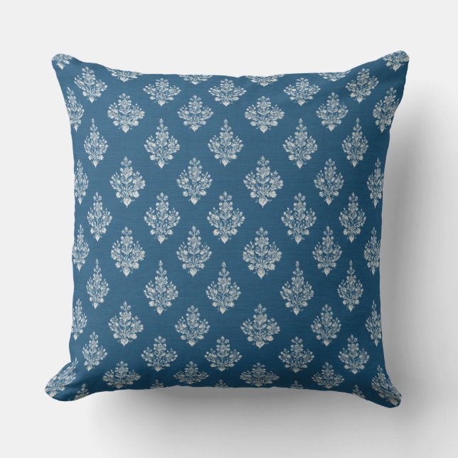 Blue Decorative Throw Pillow (Front)