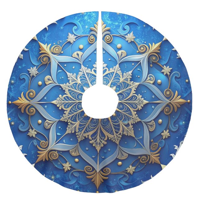 Blue Decorative Tree Skirt (Front)