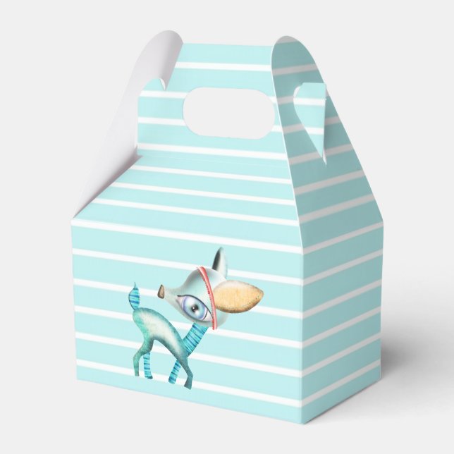 Blue Deer Favor Box (Front Side)