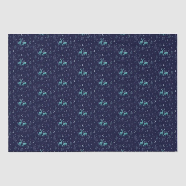 Blue Deer Tissue Paper (Front)