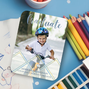 Blue Delicate Transparency Effect Pre K Graduation Magnet