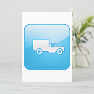 Blue Delivery Truck Icon Logistics Shipping Invitation