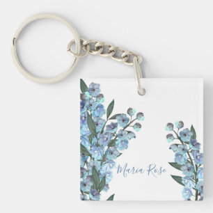 Blue Delphinium Keychain