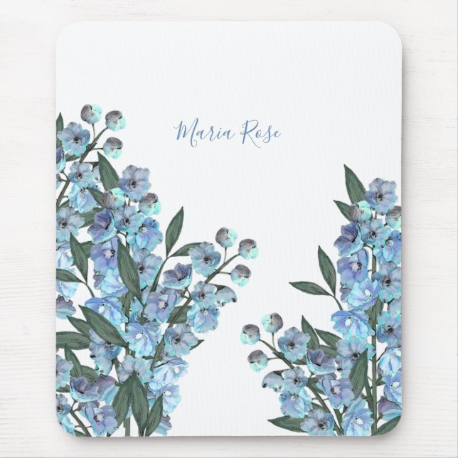 Blue Delphinium Mouse Pad (Front)
