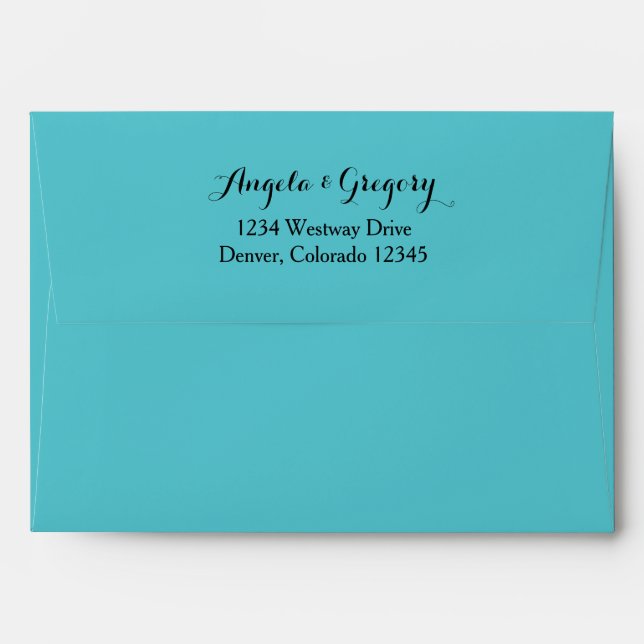 Blue Dendrobium Orchid Wedding  Envelope (Back (Top Flap))
