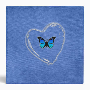 blue denim and clear heart binder