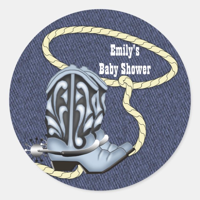 Blue Denim and Cowboy Boots Cowboy Stickers (Front)