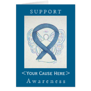 Blue Denim Awareness Ribbon Angel Customized Card