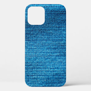 blue denim background used as a backdrop iPhone 12 case