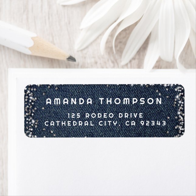 Blue Denim Diamonds Parties scintillant Rhinestone (En situation)