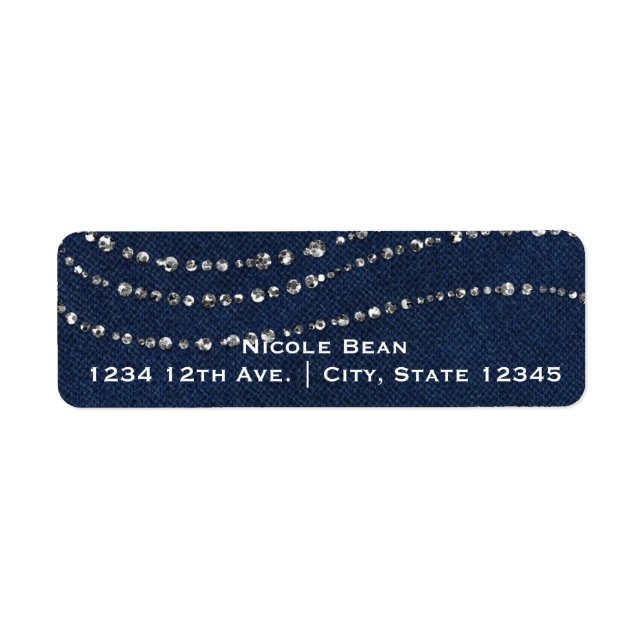Blue Denim & Diamonds Sparkle Bling Birthday Party (Front)