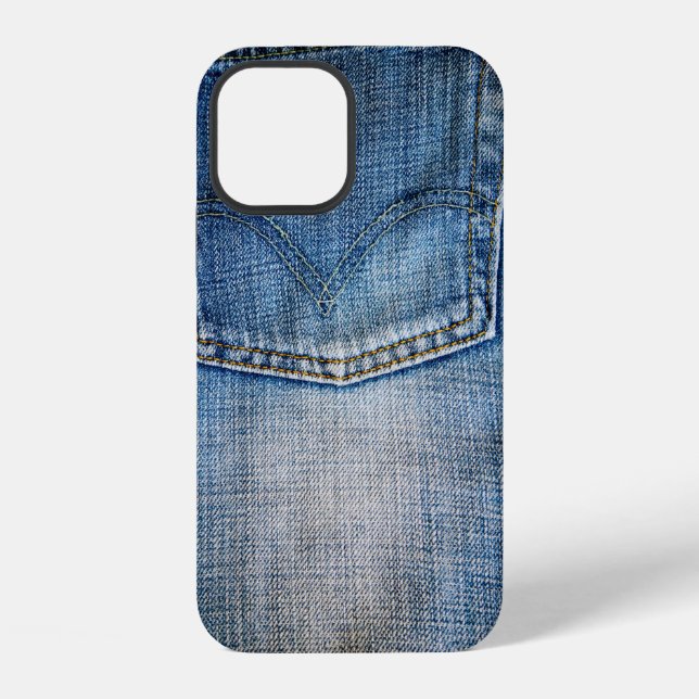 Blue denim iPhone case (Back)