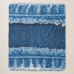 Blue denim jeans fabric texture sherpa blanket