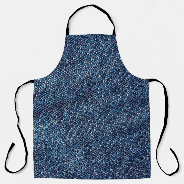 Blue denim jeans texture background. apron (Front)