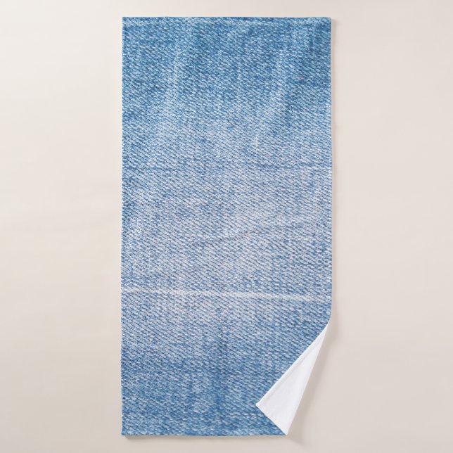 Blue denim jeans texture bath towel (Bath Towel)