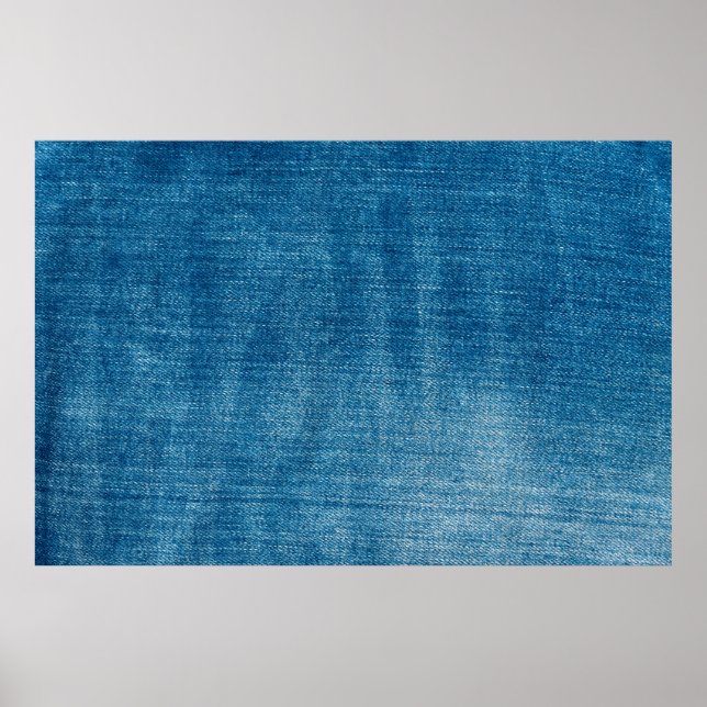 Blue denim jeans texture close up. Blue denim jean Poster (Front)