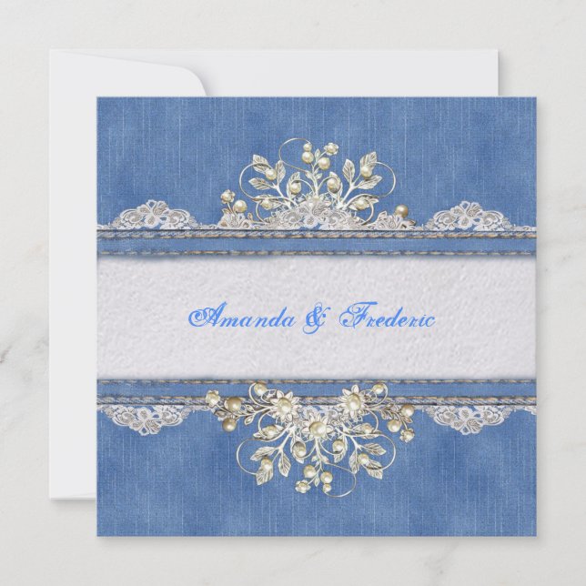 Blue Denim, lace - Costume Jewellery Card (Front)