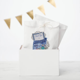 Blue Denim, lace, Costume Jewellery & Kittens Favour Bag