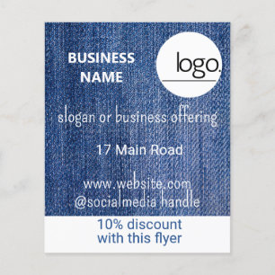 BLUE DENIM LOGO BUSINESS MARKETING PROMOTIONAL FLYER
