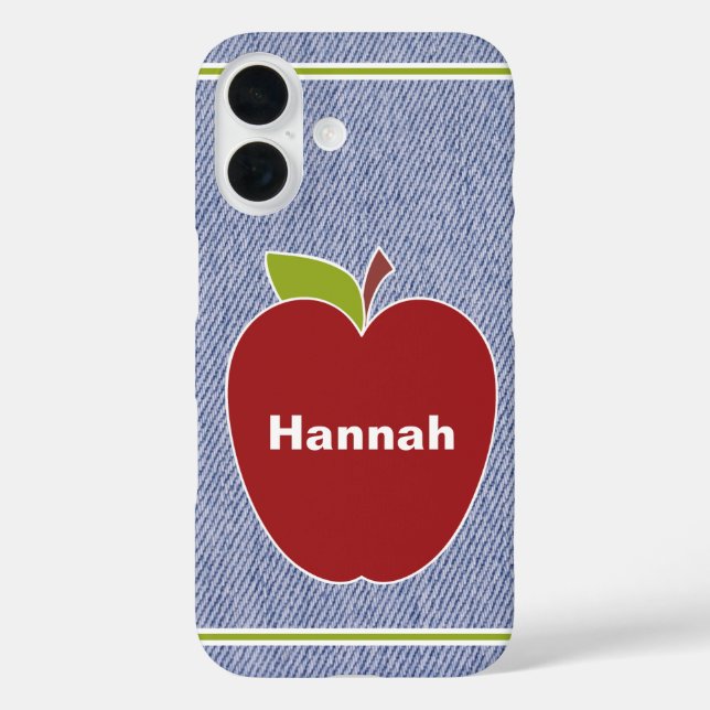 Blue Denim Look Teacher's  Case-Mate iPhone Case (Back)