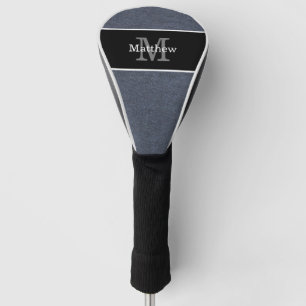 Blue Denim Monogram Initial Golf Head Cover