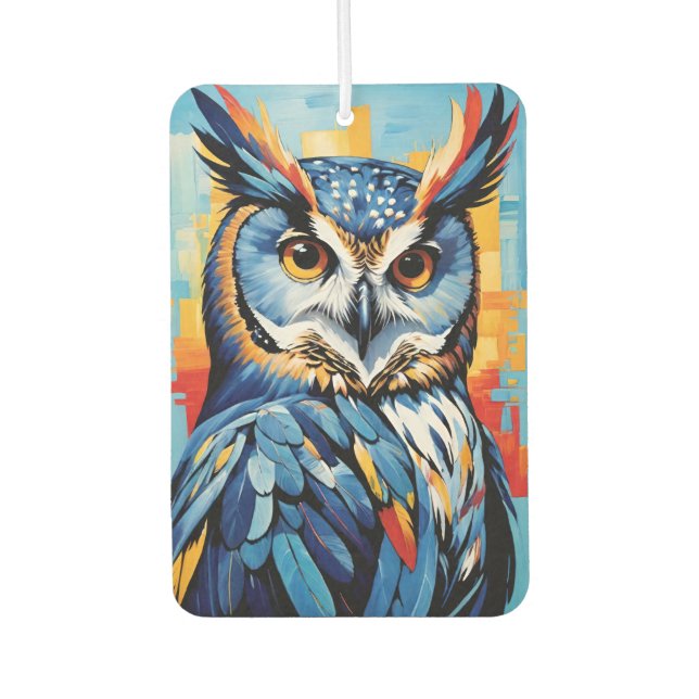 Blue Denim Owl Air Freshener (Front)