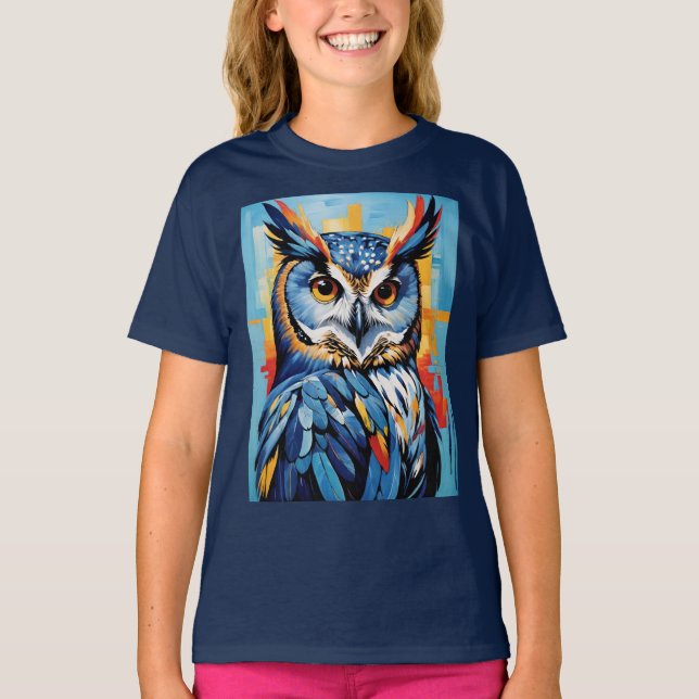 Blue Denim Owl T-Shirt (Front)