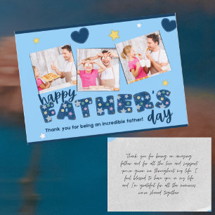 Blue Denim Photo Collage Father's Day Invitation